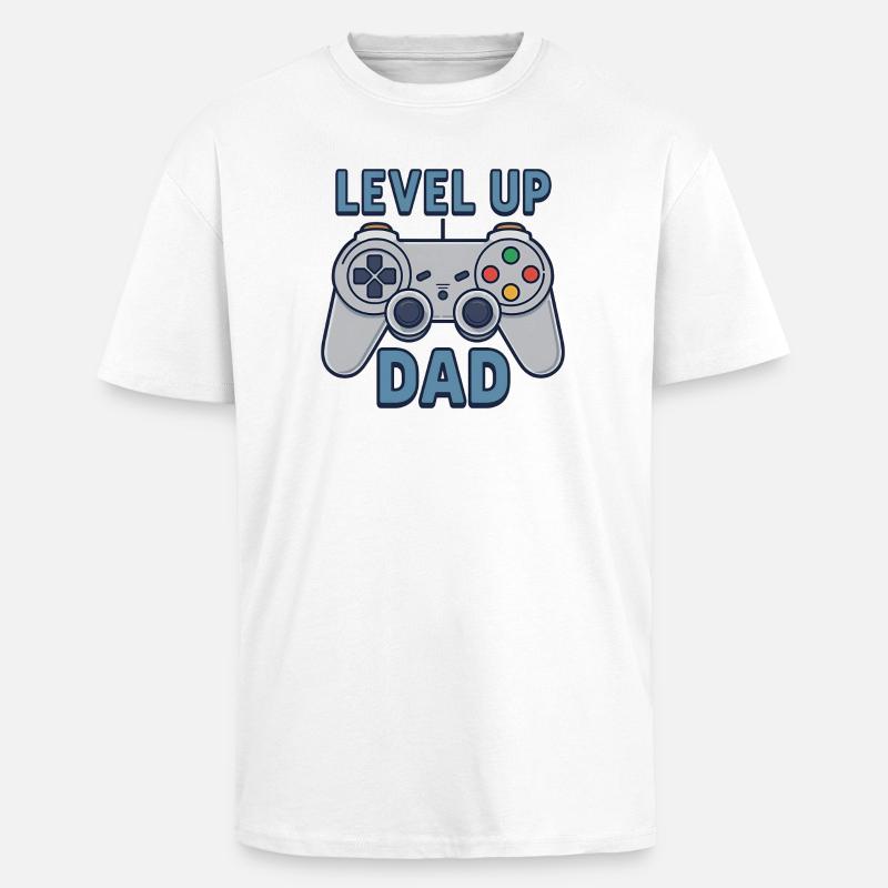 Level Up Dad – Gamer Controller Geschenk - Oversized Heavyweight Unisex T-Shirt - Weiß