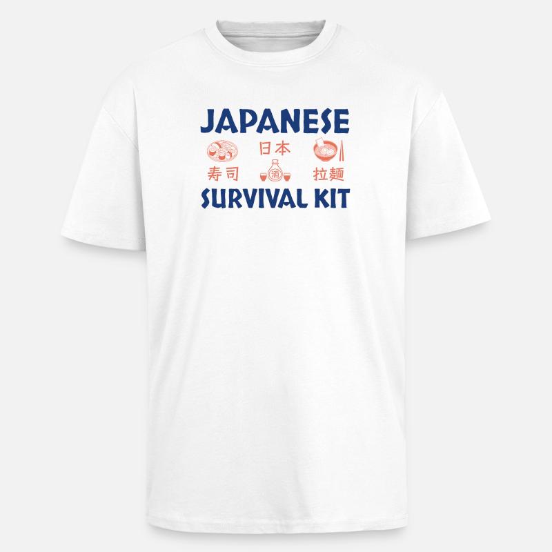 Japanisches Sushi Survival Kit Design - Oversized Heavyweight Unisex T-Shirt - Weiß
