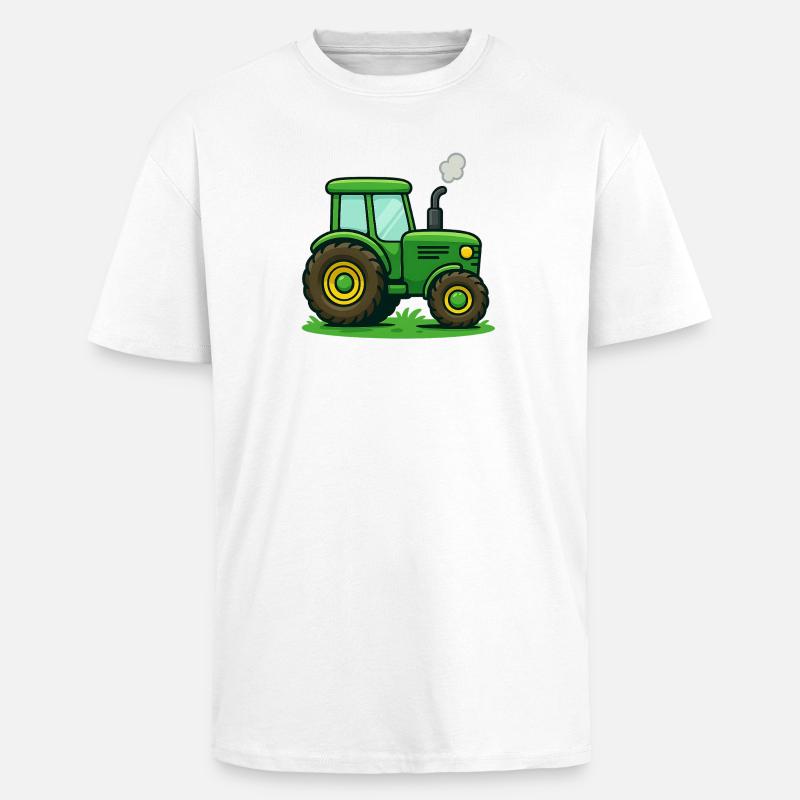 Traktor Kinder Geschenkidee - Oversized Heavyweight Unisex T-Shirt - Weiß