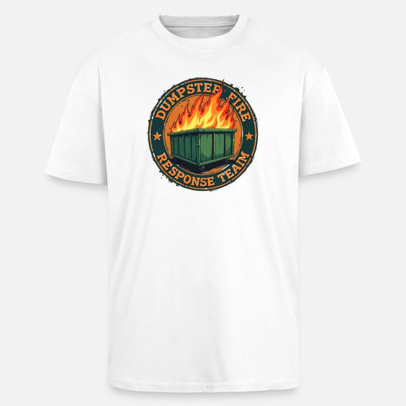 Dumpster Fire - Response Team - Unisex Oversized Heavyweight T-shirt - white