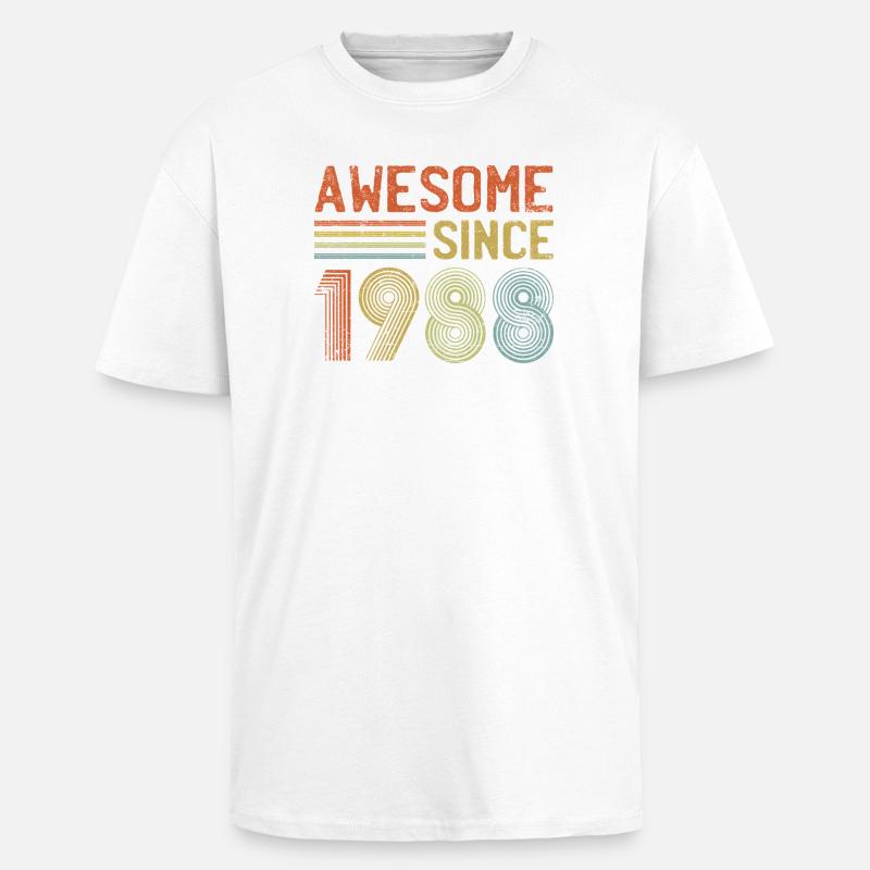 Conception rétro de célébration annuelle - T-shirt unisexe oversize épais - blanc