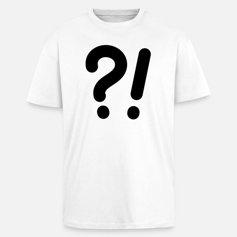 Points d’interrogation et points d’exclamation - T-shirt unisexe oversize épais - blanc