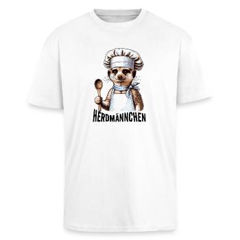 Gastronomy Gastro Chef Outfit Herdmännchen Lustig - Unisex Oversized Heavyweight T-shirt - white - Front - Alina (178cm) & Michal (187cm)