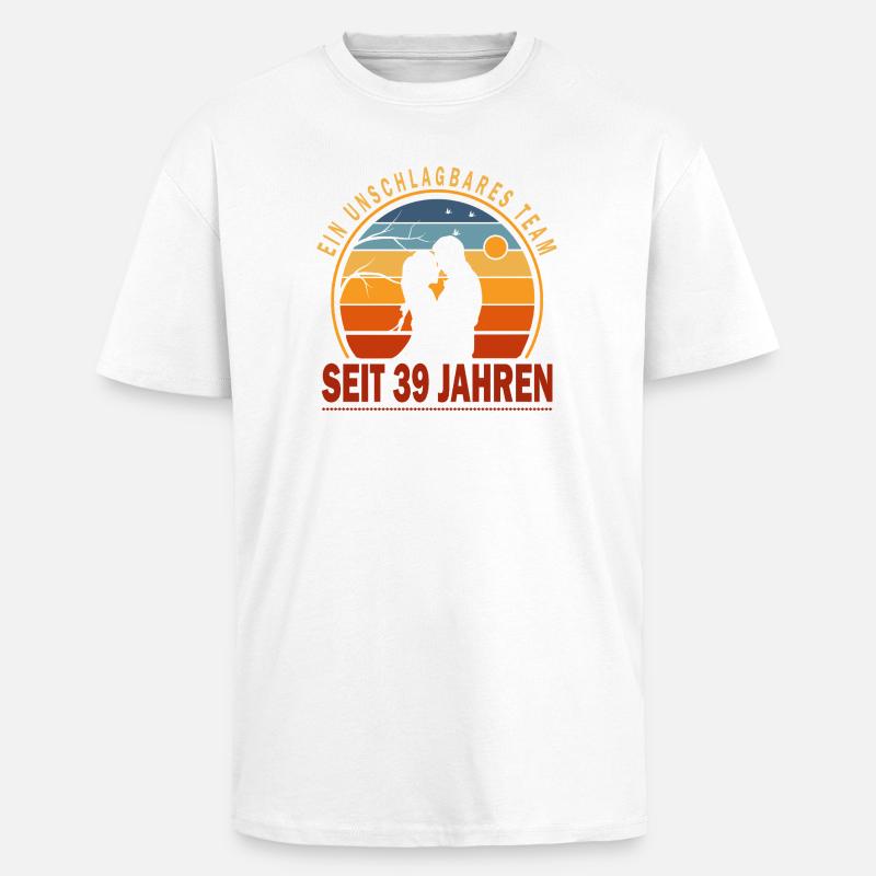 39 Jahre Beziehung Geschenk Ehemann Ehefrau - Oversized Heavyweight Unisex T-Shirt - Weiß