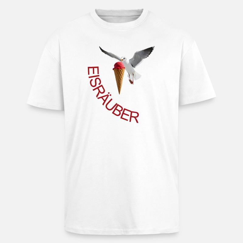 Möwe mit Eiscreme Eisräuber - Oversized Heavyweight Unisex T-Shirt - Weiß