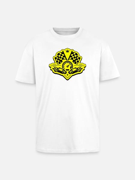 Racing racing flag exhaust speedometer - Unisex Oversized Heavyweight T-shirt - white