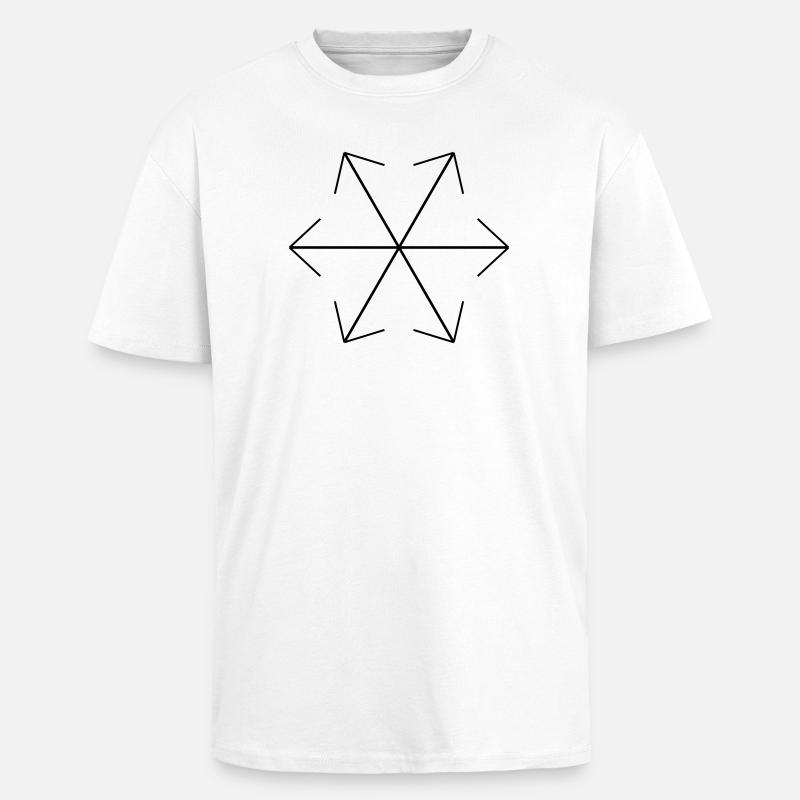 Abstract Geometric Pattern Design - Unisex Oversized Heavyweight T-shirt - white