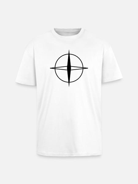 Minimalistisch zwart wit geometrisch patroonontwerp - Unisex oversized T-shirt van zware kwaliteit - wit