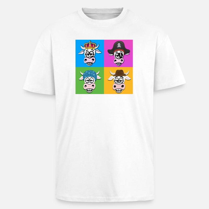 Kuh-Quartett - Oversized Heavyweight Unisex T-Shirt - Weiß