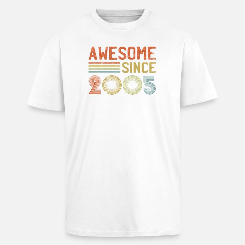 Retro 2005 Celebration Tee Design - Unisex Oversized Heavyweight T-shirt - white