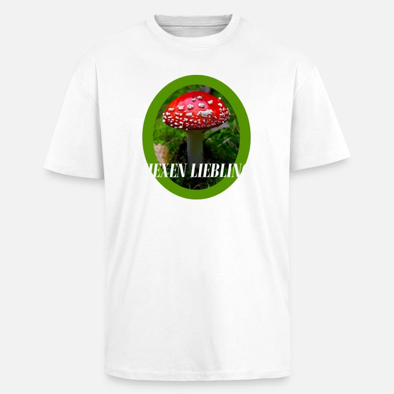 Toadstool Design - Unisex Oversized Heavyweight T-shirt - white