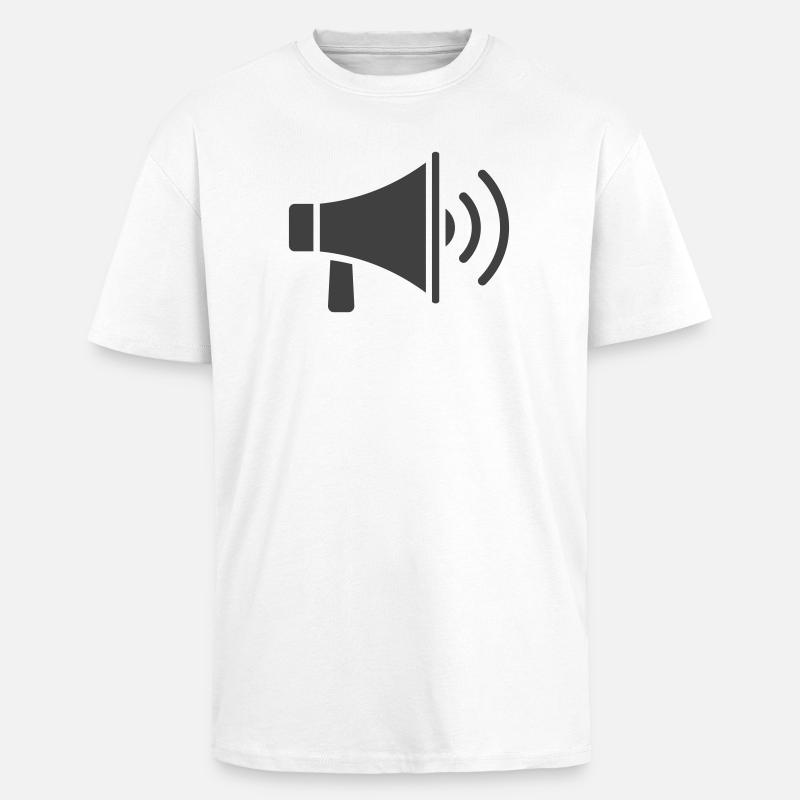 Conception d’icône de mégaphone - T-shirt unisexe oversize épais - blanc