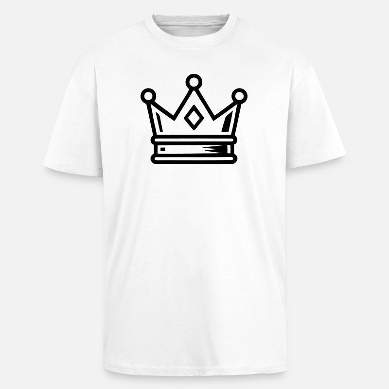 Krone Symbol Icon - Oversized Heavyweight Unisex T-Shirt - Weiß