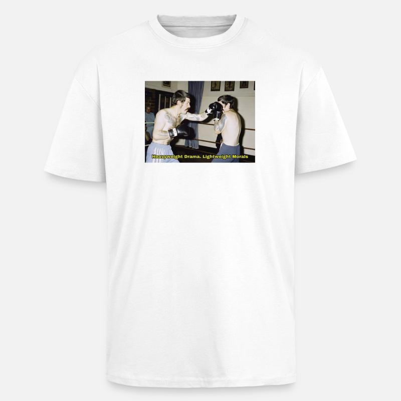 Boxkampf mit moralischer Botschaft - Oversized Heavyweight Unisex T-Shirt - Weiß