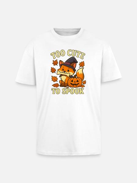 Witch Fox – Too Cute To Spook - Unisex Oversized Heavyweight T-shirt - white