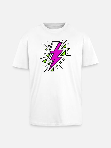 Contemporary Violet and Green Ray - Unisex Oversized Heavyweight T-shirt - white