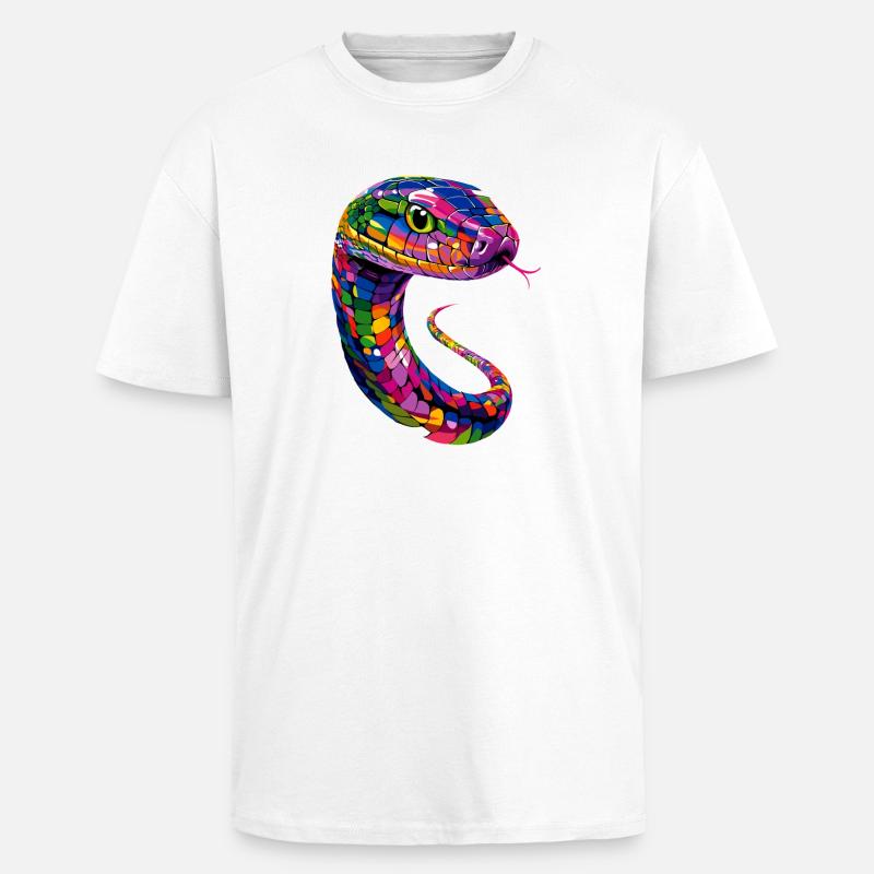 Schlange Python Kobra Klapperschlange Schlangen - Oversized Heavyweight Unisex T-Shirt - Weiß