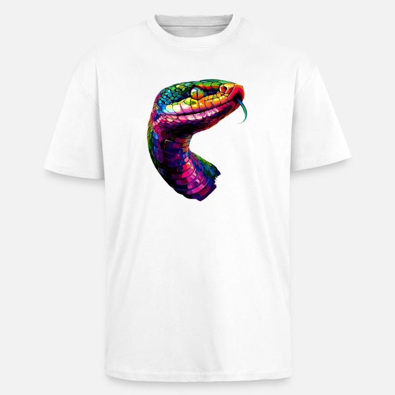 Schlange Python Kobra Klapperschlange Schlangen - Oversized Heavyweight Unisex T-Shirt - Weiß