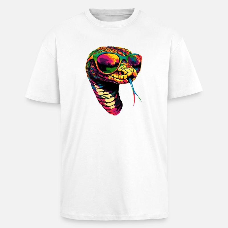 Schlange Python Kobra Klapperschlange Schlangen - Oversized Heavyweight Unisex T-Shirt - Weiß