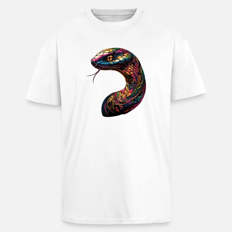 snake, python, cobra, rattlesnake, snakes - Unisex Oversized Heavyweight T-shirt - white