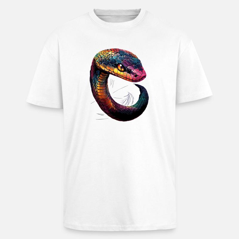 snake, python, cobra, rattlesnake, snakes - Unisex Oversized Heavyweight T-shirt - white