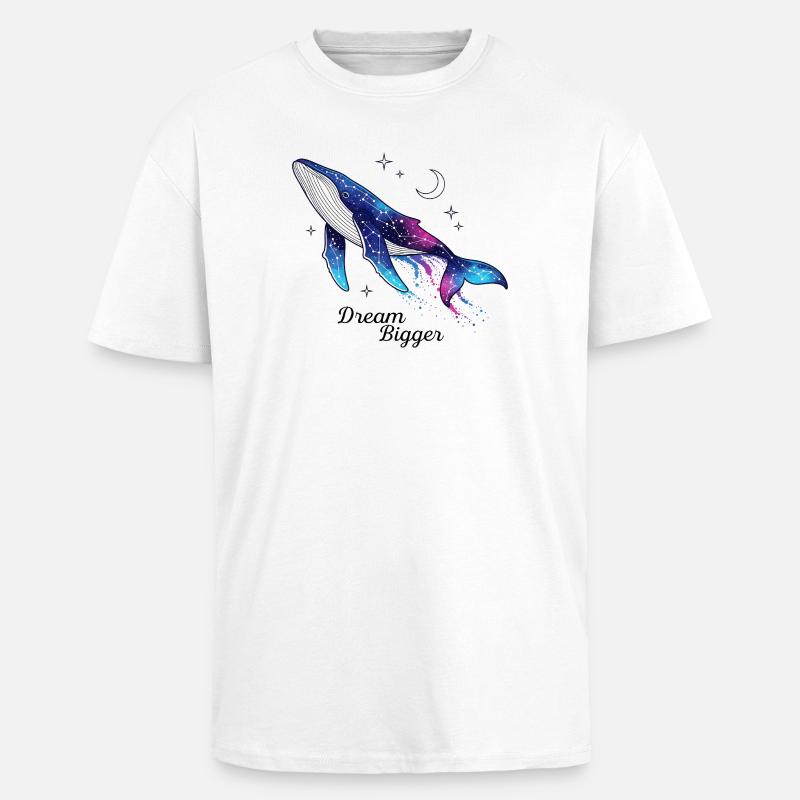 Rêve plus grande baleine - T-shirt unisexe oversize épais - blanc