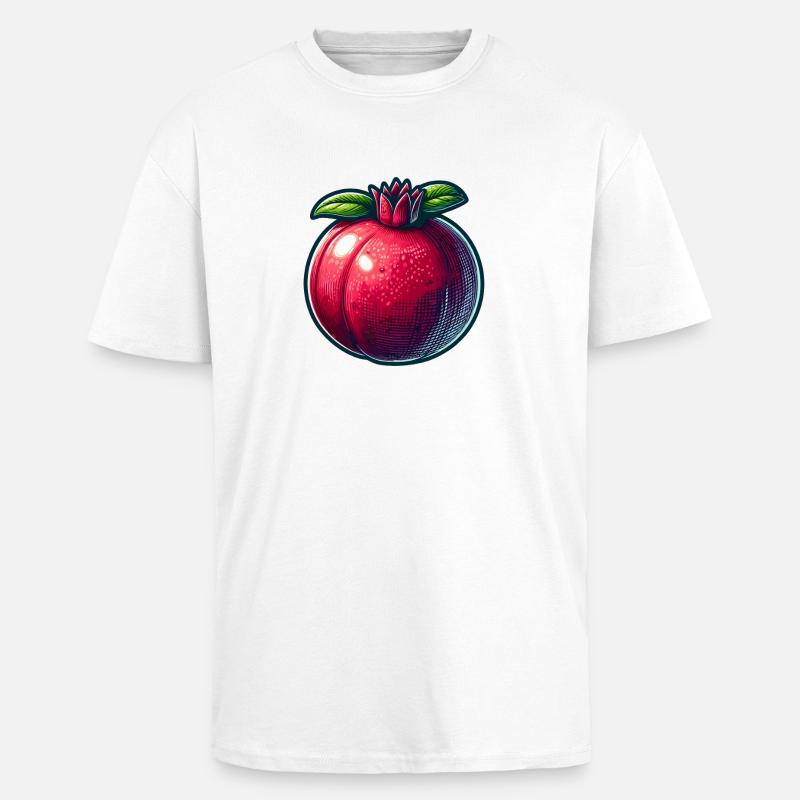 Pomegranate with Bright Modern Patterns - Unisex Oversized Heavyweight T-shirt - white