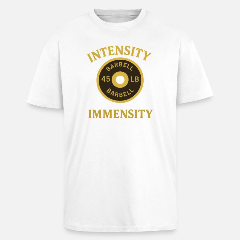 Conception intensive de poids d’haltères - T-shirt unisexe oversize épais - blanc