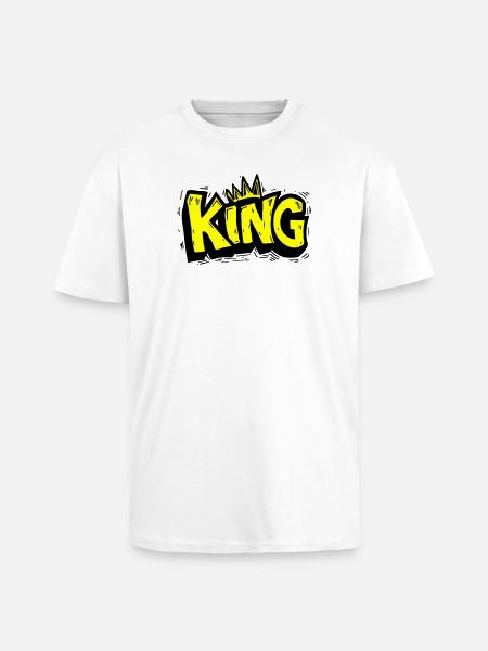 Lettrage King Graffiti - T-shirt unisexe oversize épais - blanc
