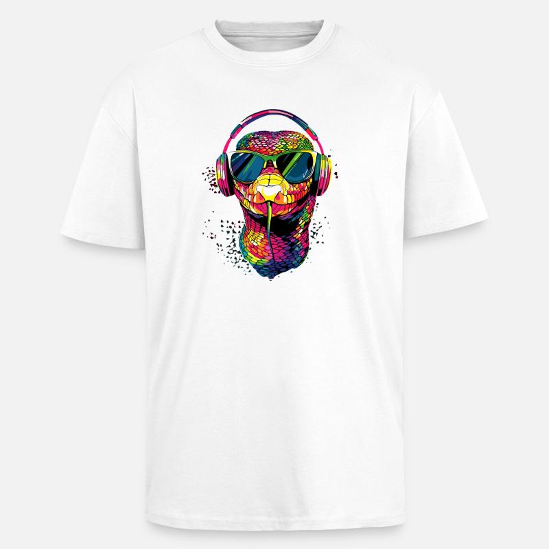 Schlange Python Kobra Klapperschlange Schlangen - Oversized Heavyweight Unisex T-Shirt - Weiß