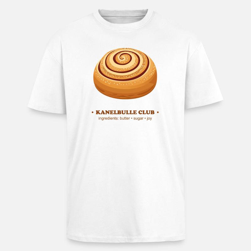 Skate Rolling Cinnamon Bun Design - T-shirt unisexe oversize épais - blanc