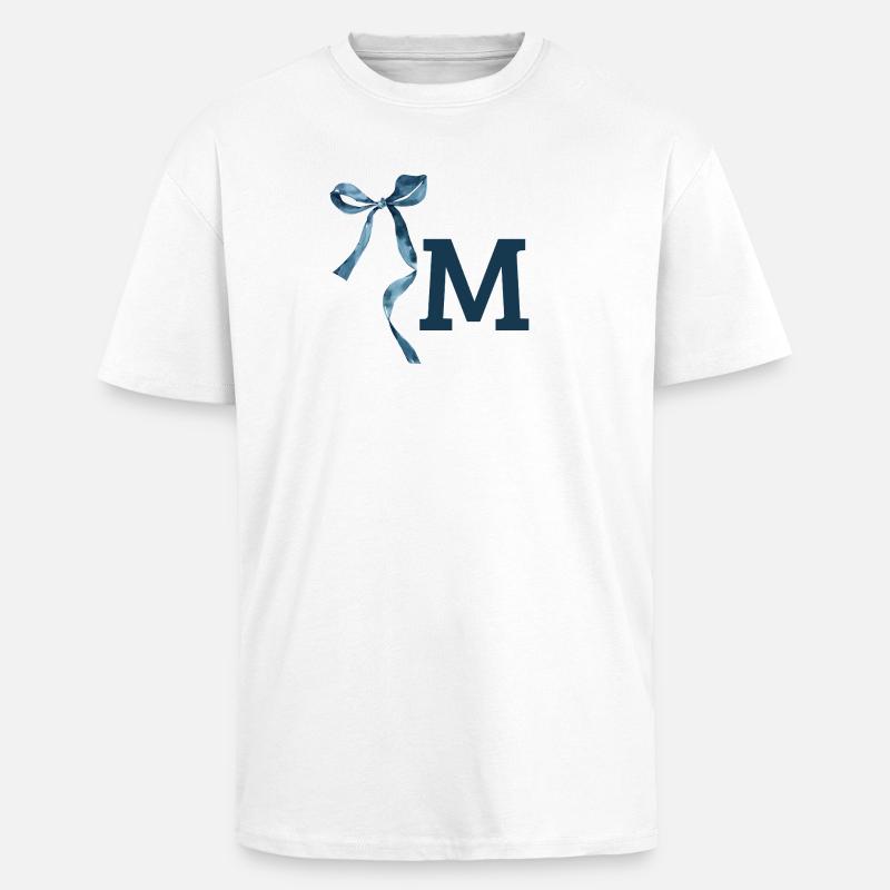 Monogramm m Geschenkidee - Oversized Heavyweight Unisex T-Shirt - Weiß