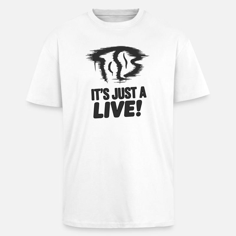 Vampire Bat Silhouette with Bold Slogan - Unisex Oversized Heavyweight T-shirt - white