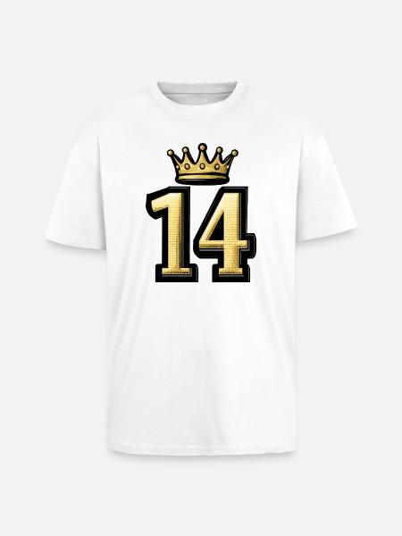 Couronne numéro 14 - T-shirt unisexe oversize épais - blanc