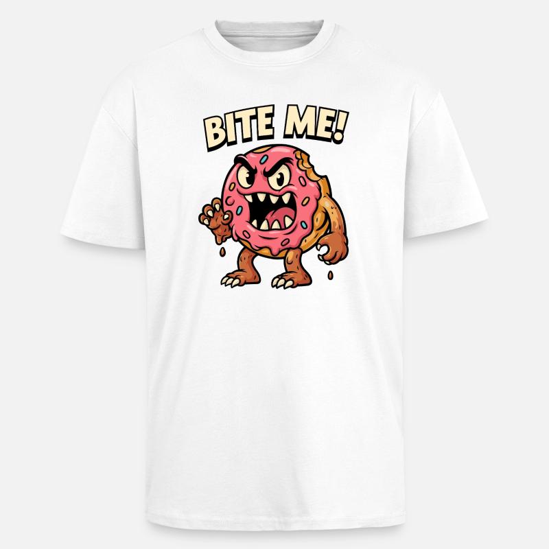 Illustration de monstre de beignet vif - T-shirt unisexe oversize épais - blanc