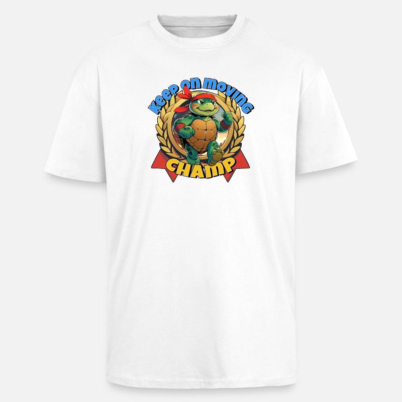 Kampf-Turtle mit rotem Bandana - Oversized Heavyweight Unisex T-Shirt - Weiß