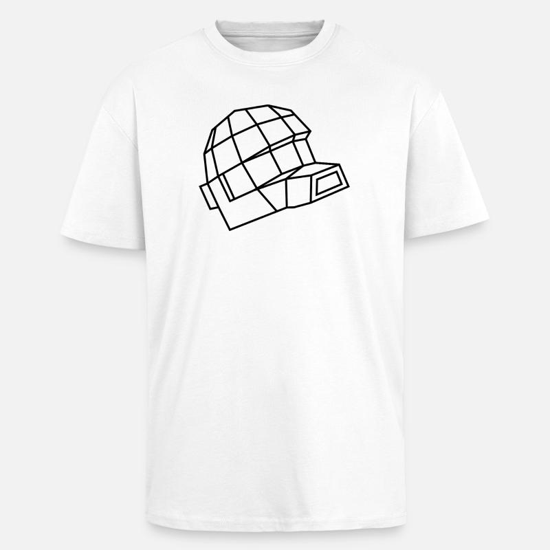 Daft Helm – Electro, Dance & Robot Style - Oversized Heavyweight Unisex T-Shirt - Weiß