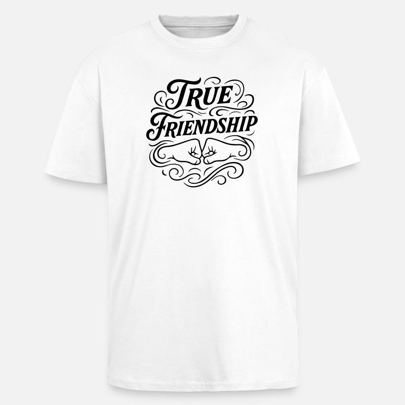Freundschaft Spruch Freunde - Oversized Heavyweight Unisex T-Shirt - Weiß