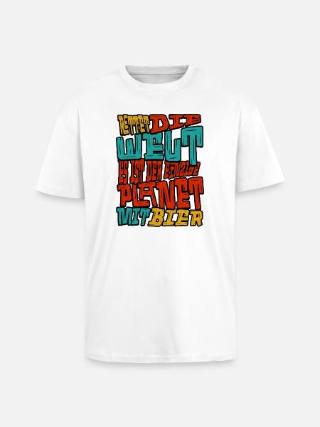 Rettet_die_welt - T-shirt unisexe oversize épais - blanc