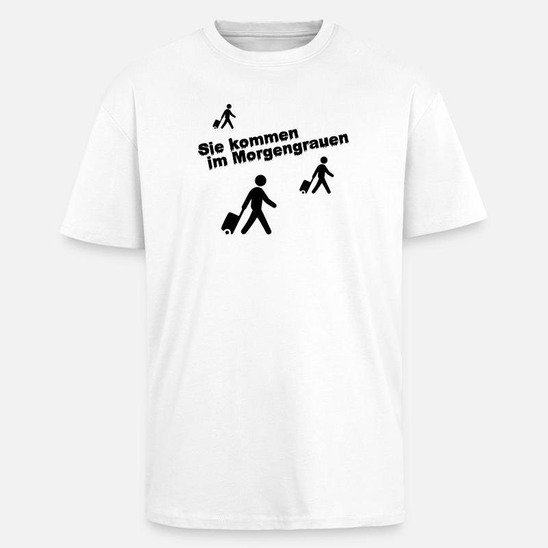 Rolling suitcase at dawn - Unisex Oversized Heavyweight T-shirt - white