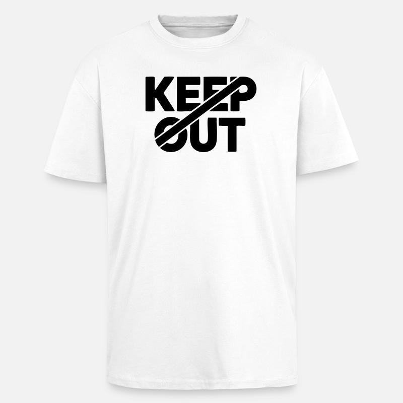 Panneau d’avertissement d’interdiction d’entrée - T-shirt unisexe oversize épais - blanc