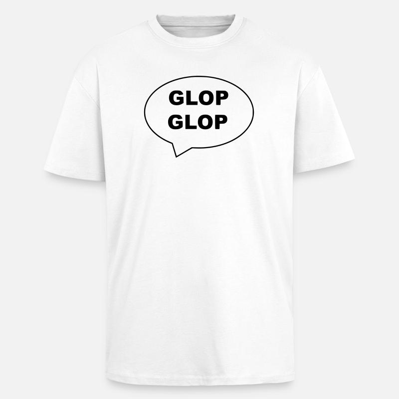  glop - T-shirt unisexe oversize épais - blanc