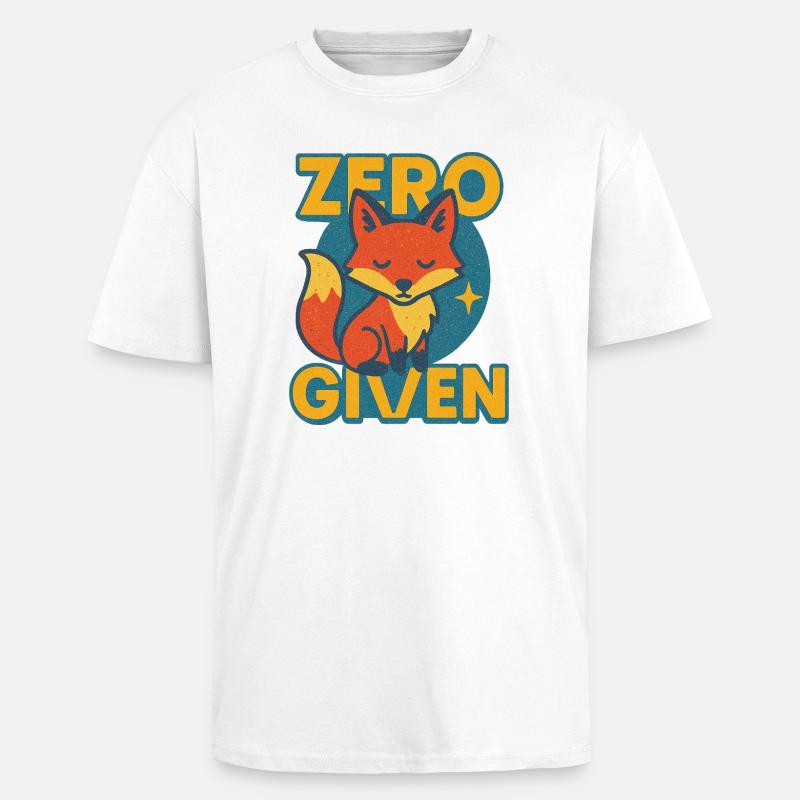 Zero Fox Given Logo - T-shirt unisexe oversize épais - blanc