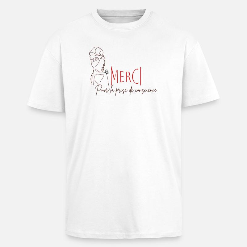 Merci pour la prise de conscience - T-shirt unisexe oversize épais - blanc