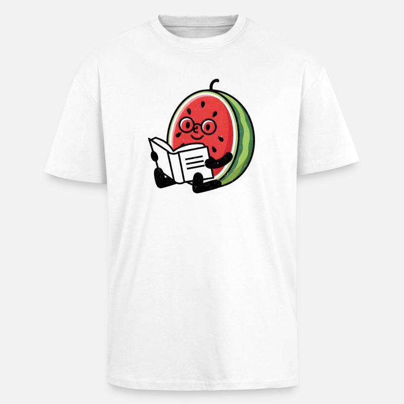 Wassermelone Leseheld - Oversized Heavyweight Unisex T-Shirt - Weiß