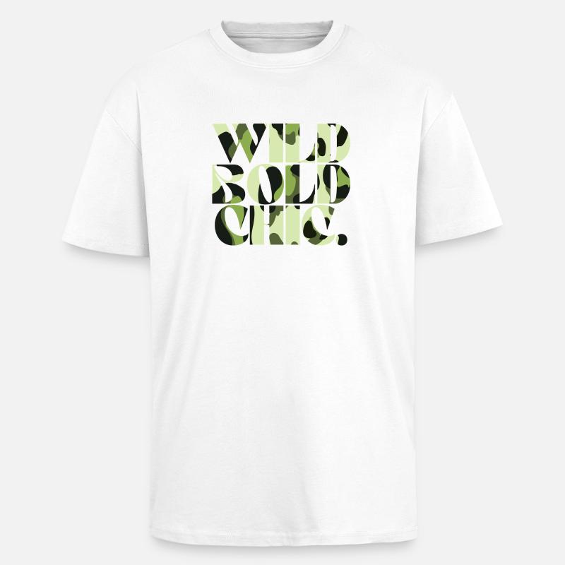 Sauvage Audacieux Chic Camouflage Chic - T-shirt unisexe oversize épais - blanc