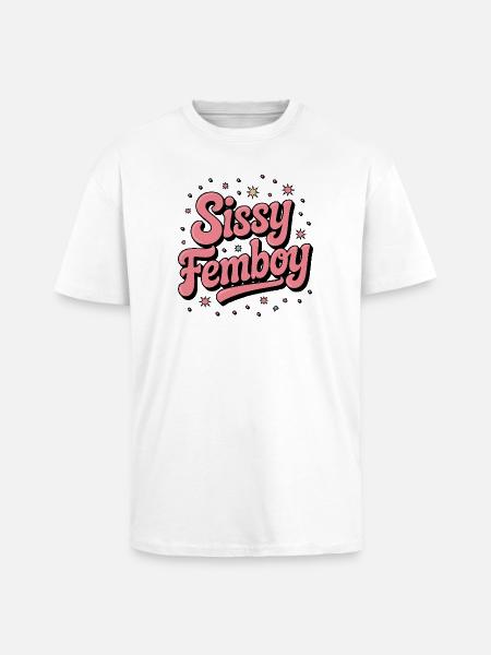 Siss Femboy in Pink - Oversized Heavyweight Unisex T-Shirt - Weiß