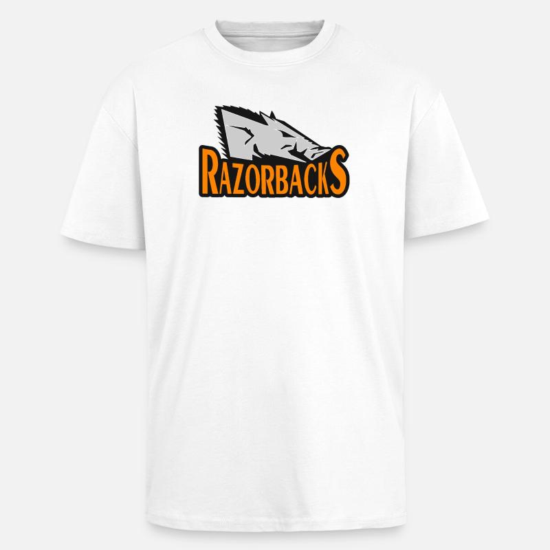 Razorbacks Bold Hog Emblem - Oversized Heavyweight Unisex T-Shirt - Weiß