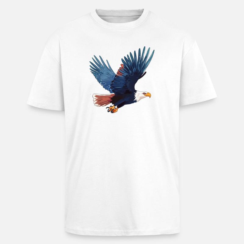 White-tailed eagle in flight - Unisex Oversized Heavyweight T-shirt - white