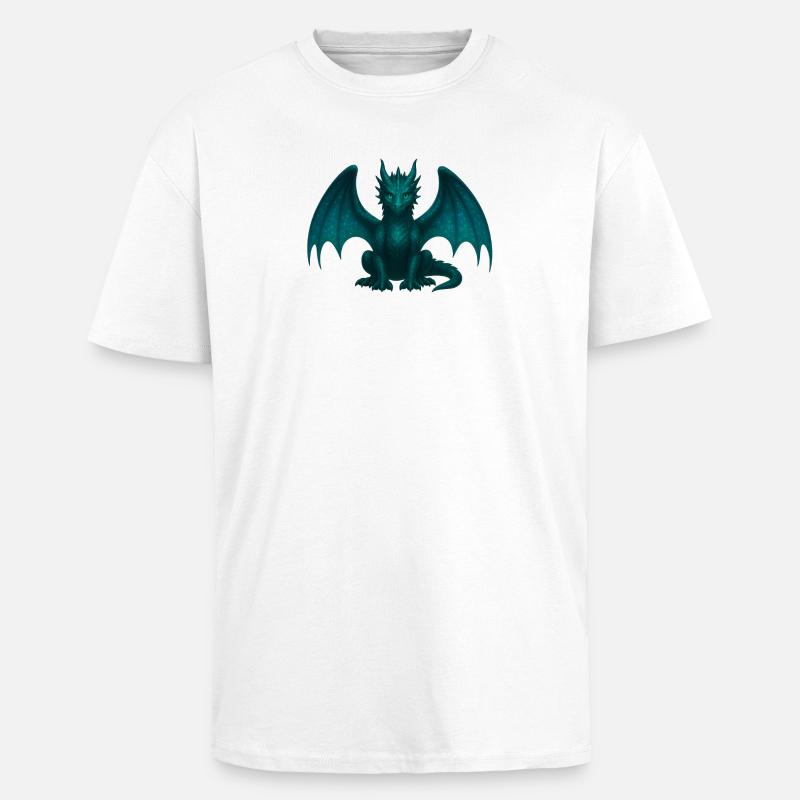 Ätherdrache – Magie & Transformation - Oversized Heavyweight Unisex T-Shirt - Weiß